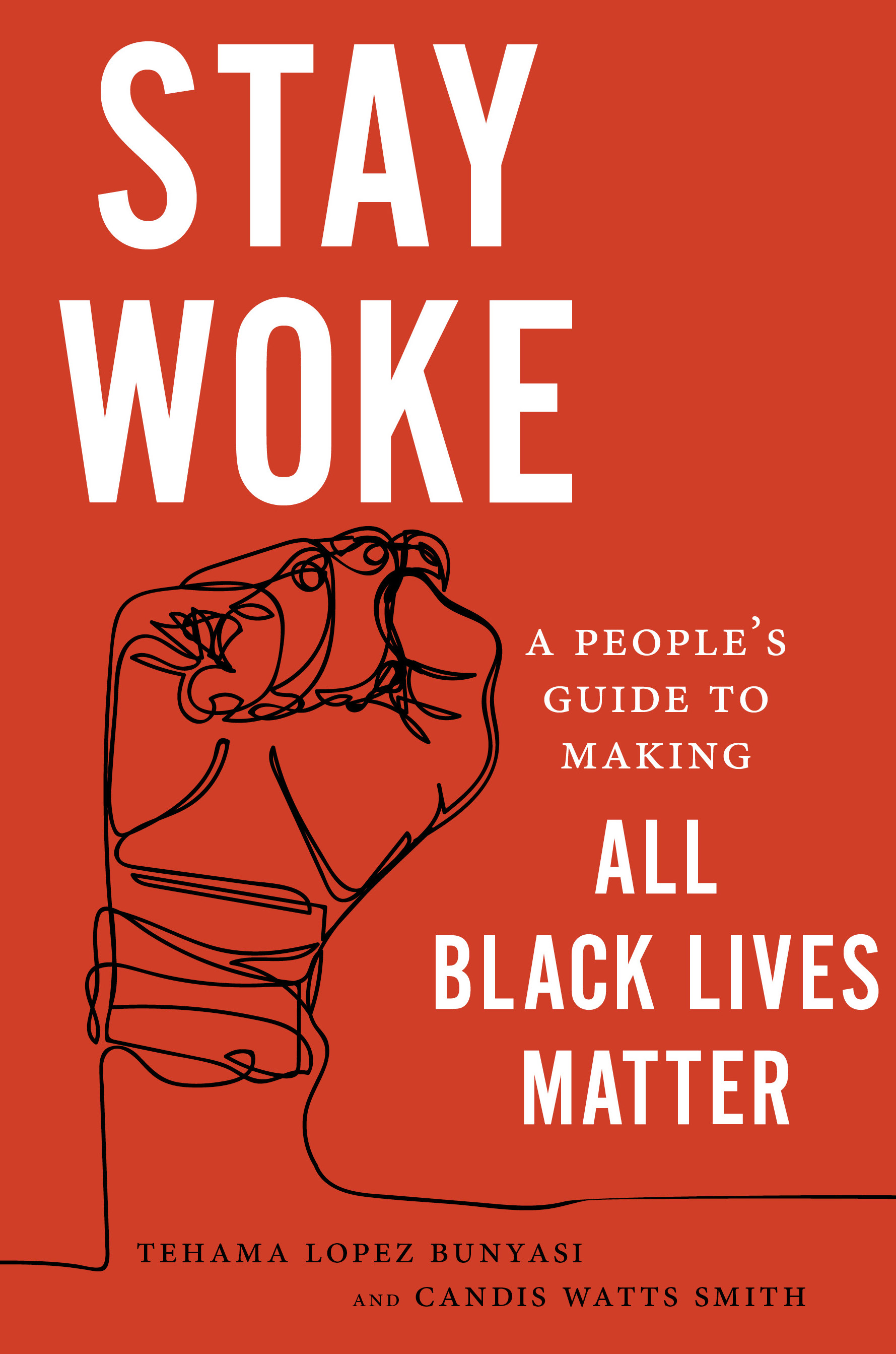 Book cover with a hand-drawn clenched raised fist on a red background.