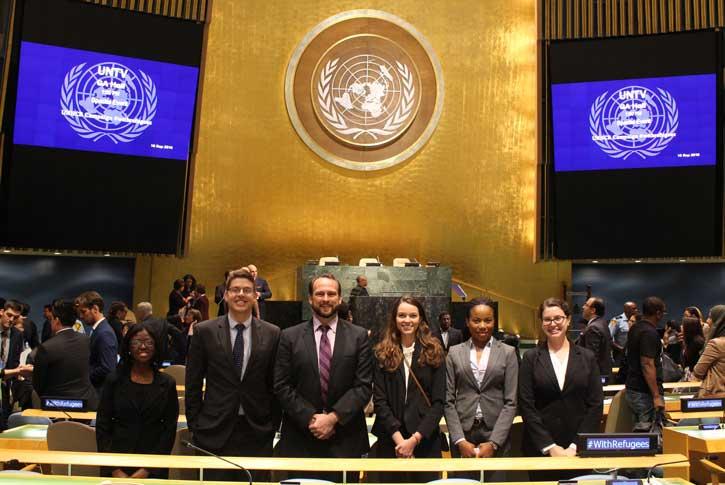 students at the United Nations during an annual trip on International Day of Peace