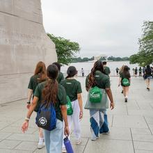students at the national mall